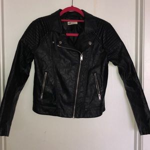Boys Faux Leather Moto Jacket